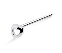 Hollow Heart Silver Straight Nose Stud NSKA-1009